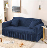 Frill Bubble Mesh Sofa Cover (Blue Color)