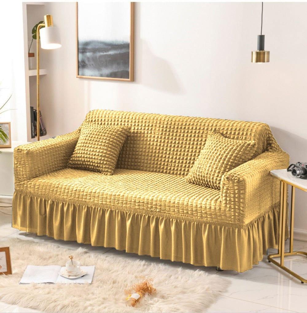 Frill Bubble Mesh Sofa Cover (Skin Golden Color)