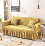 Frill Bubble Mesh Sofa Cover (Skin Golden Color)