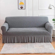 Frill Bubble Mesh Sofa Cover (Dark Grey Color)