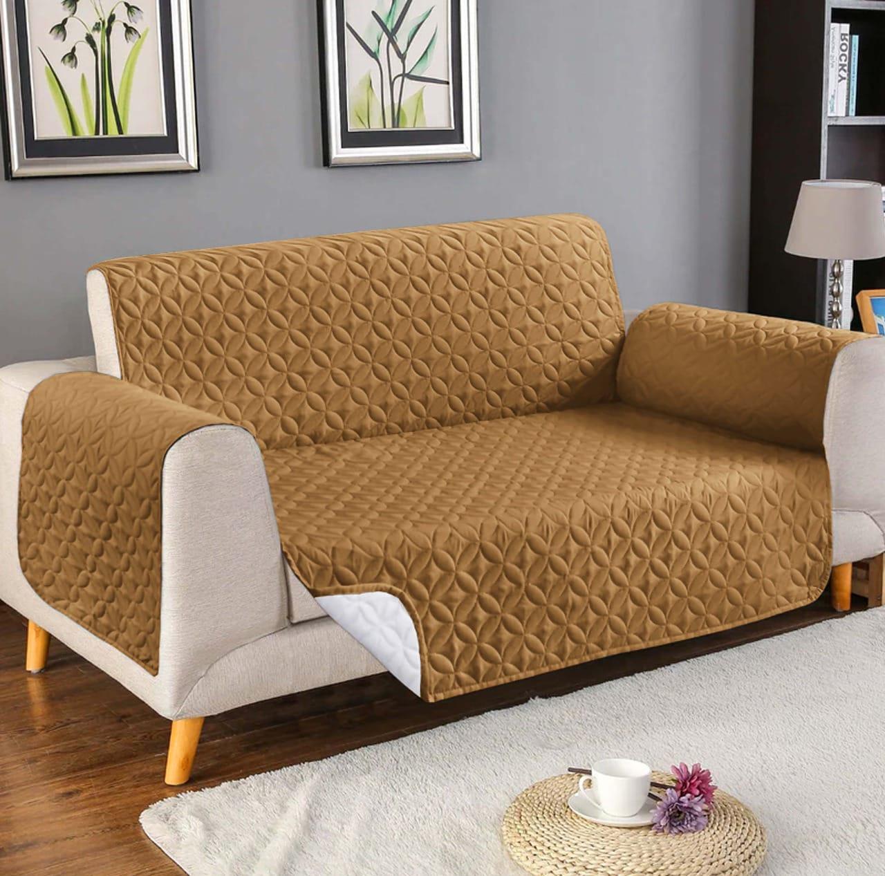 Ultrasonic Quilted Sofa Protector (Copper Color)