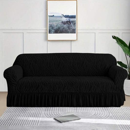 Zebra Stripe Gersey Sofa Covers (Black)