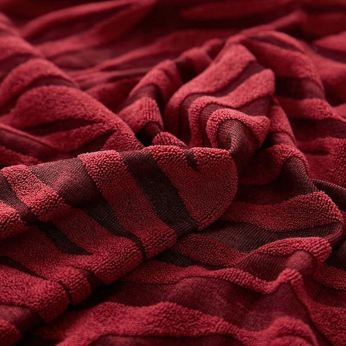 Zebra Stripe Gersey Sofa Covers (Maroon)
