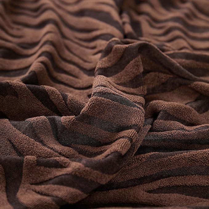 Zebra Stripe Gersey Sofa Covers (Brown)