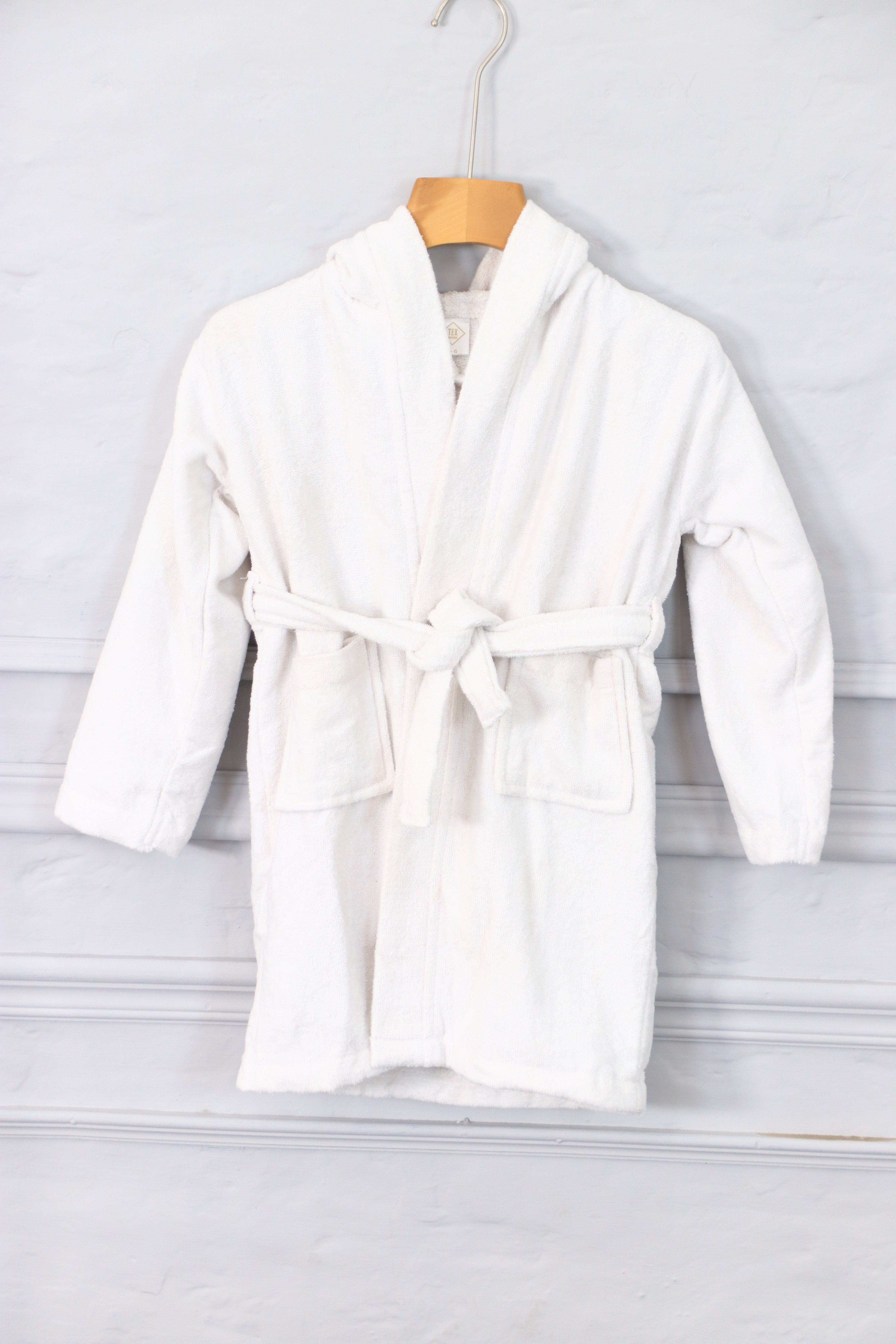 Kids Cotton Velvet Bathrobes (Pure white)