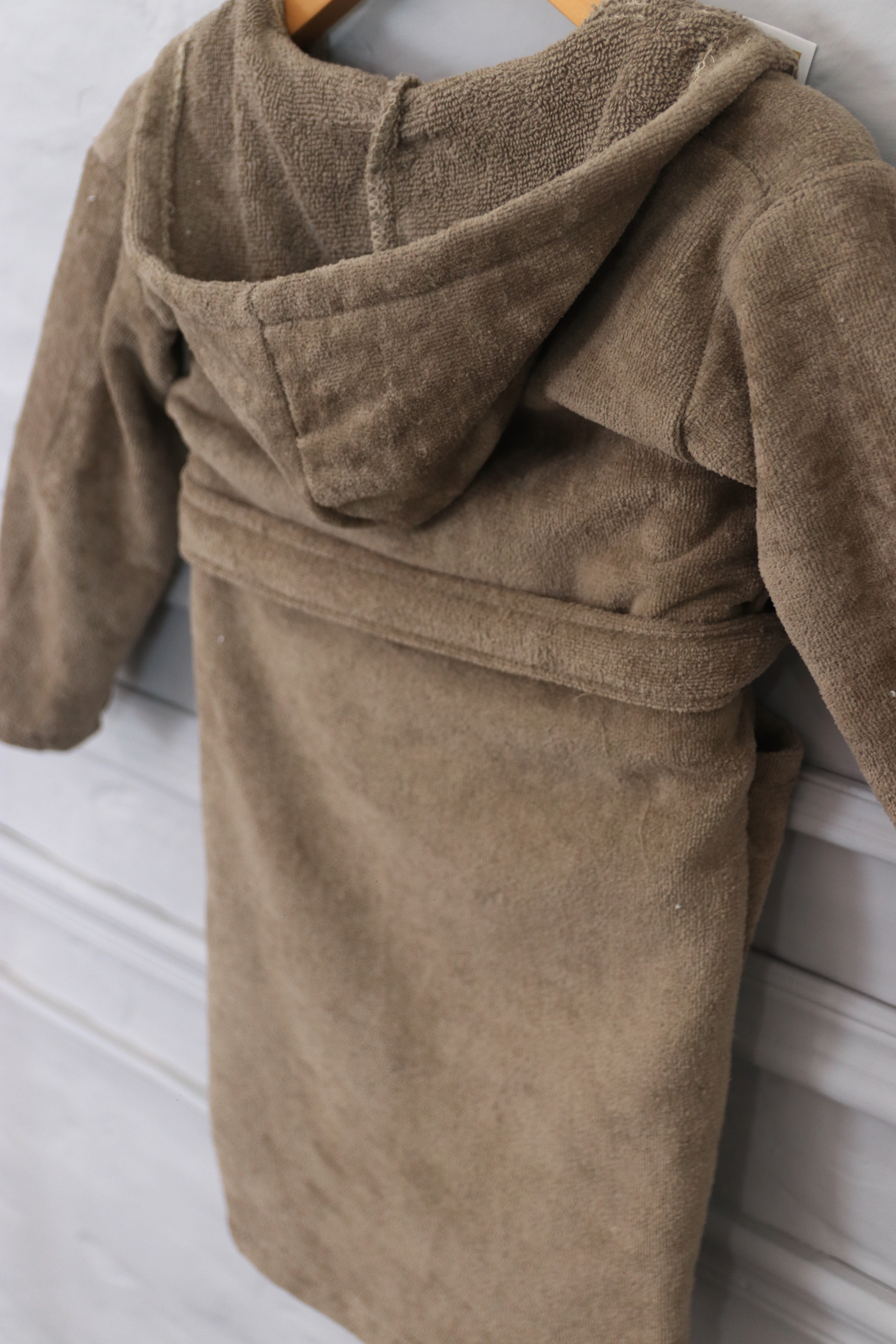 Kids Cotton Velvet Bathrobes (Beige)