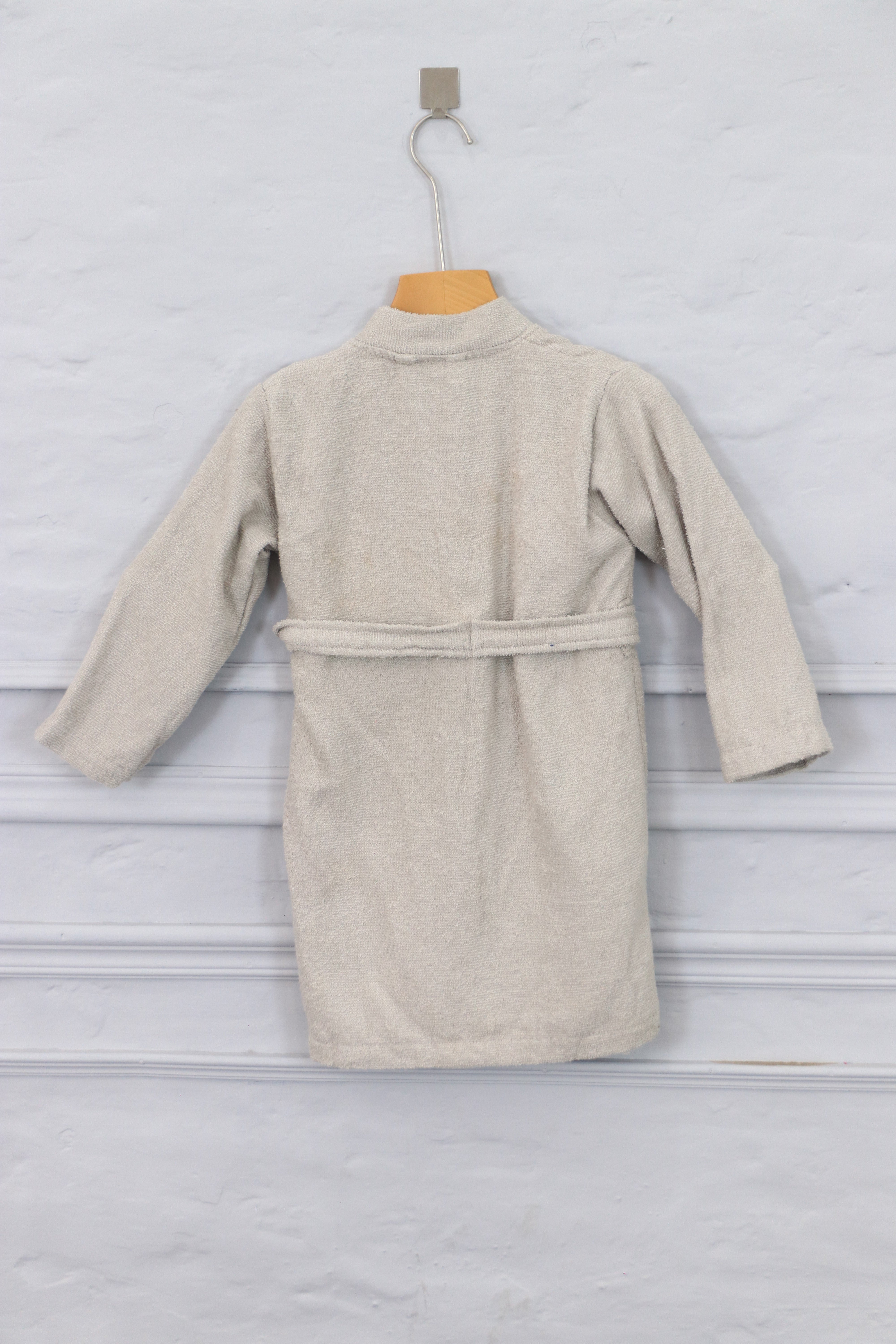 Kids Cotton Velvet Bathrobes (Light Grey)