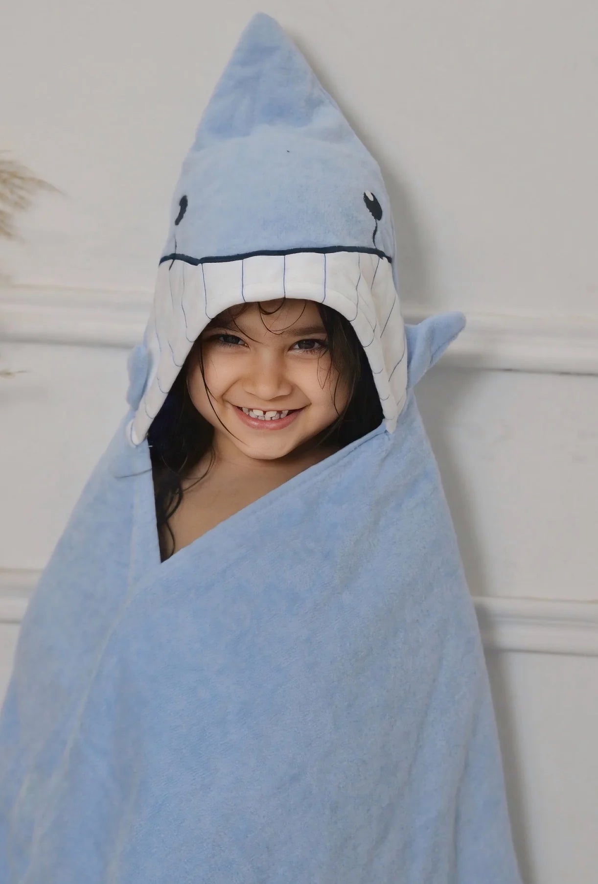 Kids Hooded warping sheet Towel Blue Fish Hooded Towel