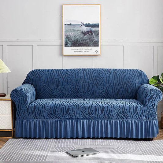 Zebra Stripe Gersey Sofa Covers (Blue)