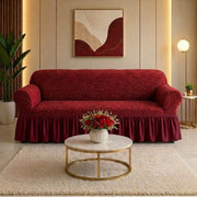 Zebra Stripe Gersey Sofa Covers (Maroon)