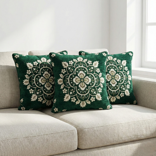 5-Piece Velvet Jacquard Cushion Covers Set