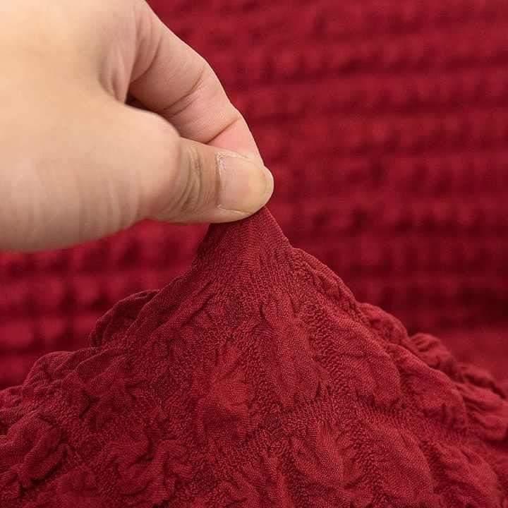Frill Bubble Mesh Sofa Cover (Maroon Color)