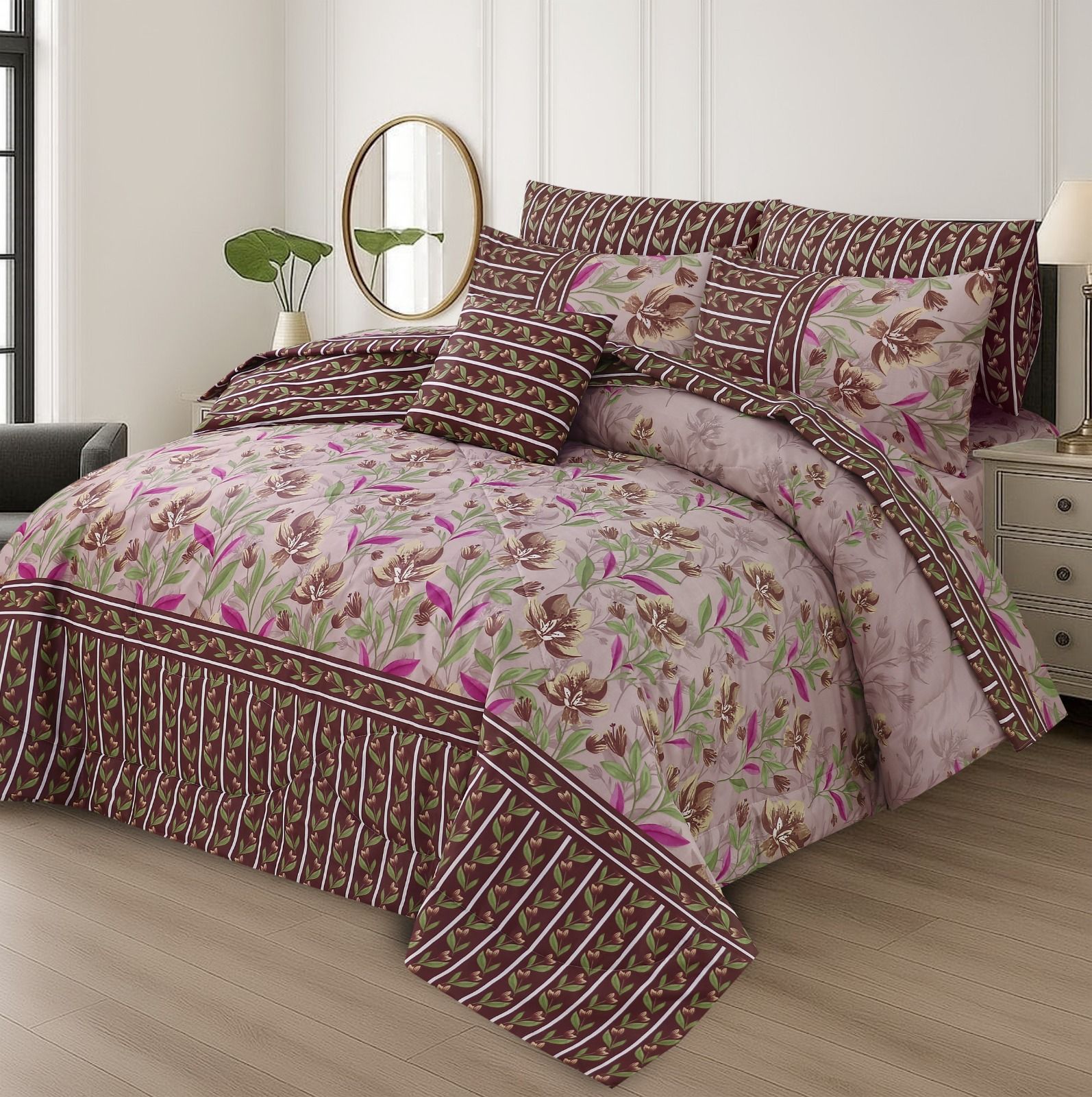 Premium King Size 7-Piece Comforter Set | Complete Bedding Collection