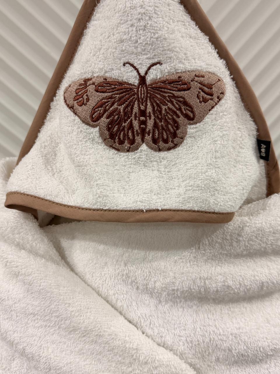Kids Embroidered Butterfly wrapping sheet | Hooded Towel ( 1month to 2 year)