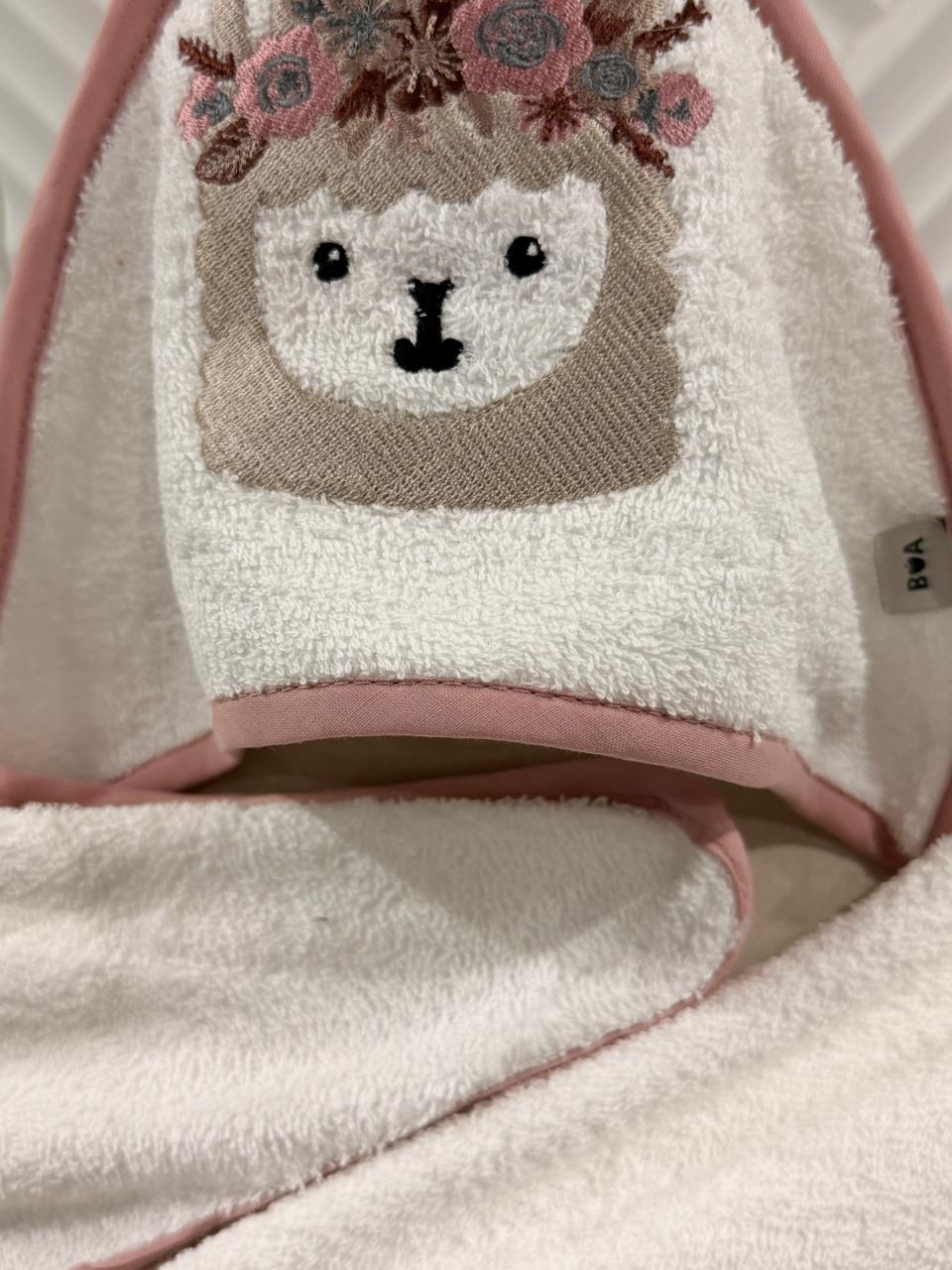 Kids White wrapping sheet Foxy Hooded Towel