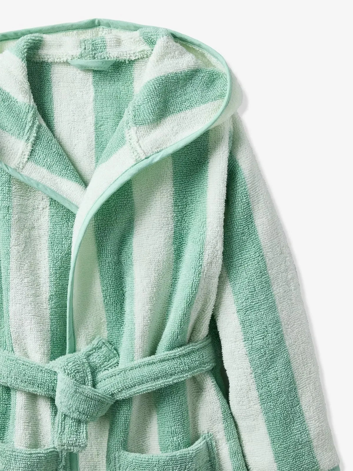 Transat Striped Hooded Bathrobe – Soft Cotton Towel Bathrobe with Belt & Pockets (Available in 5 Colors)