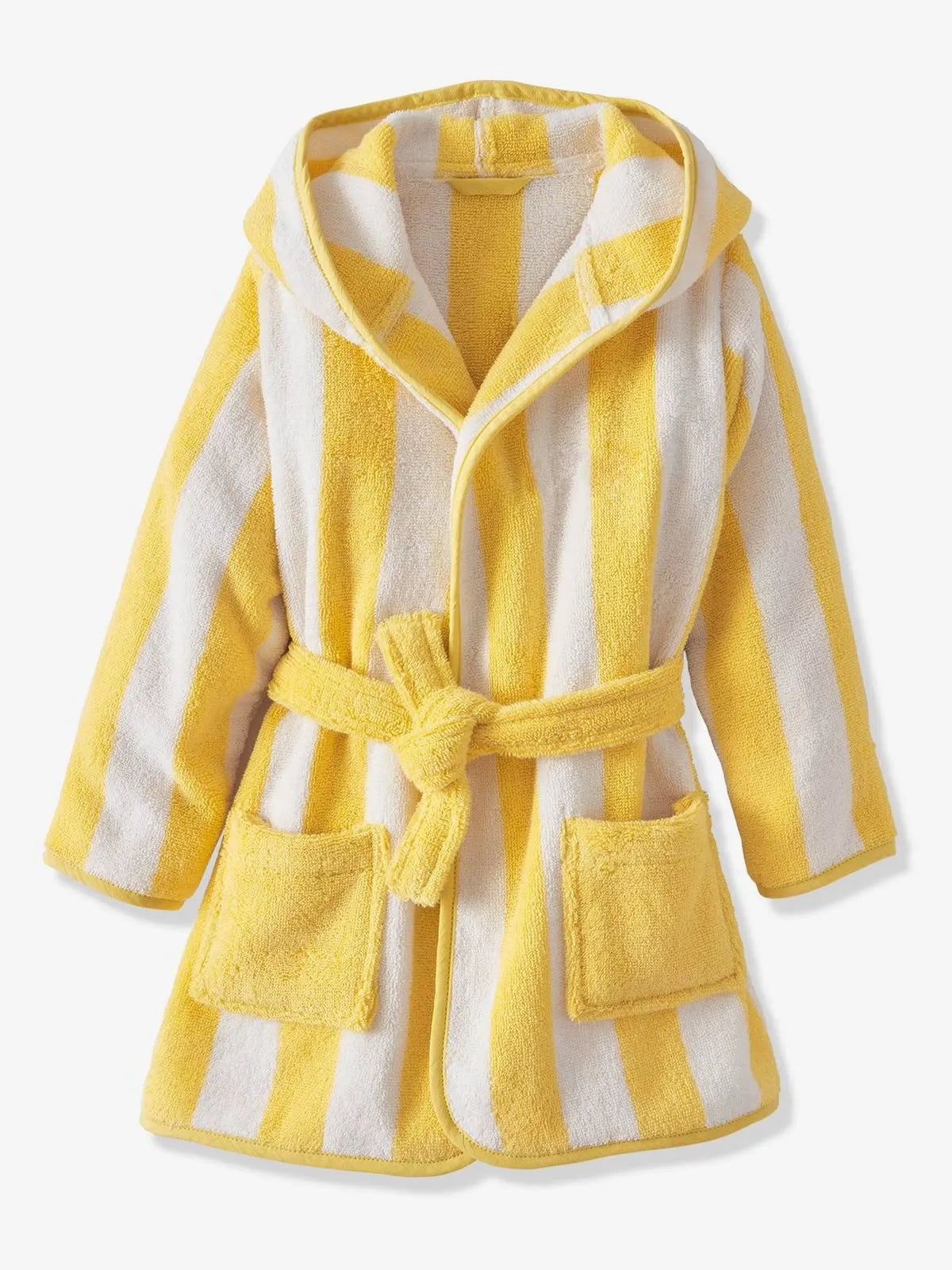 Transat Striped Hooded Bathrobe – Soft Cotton Towel Bathrobe with Belt & Pockets (Available in 5 Colors)