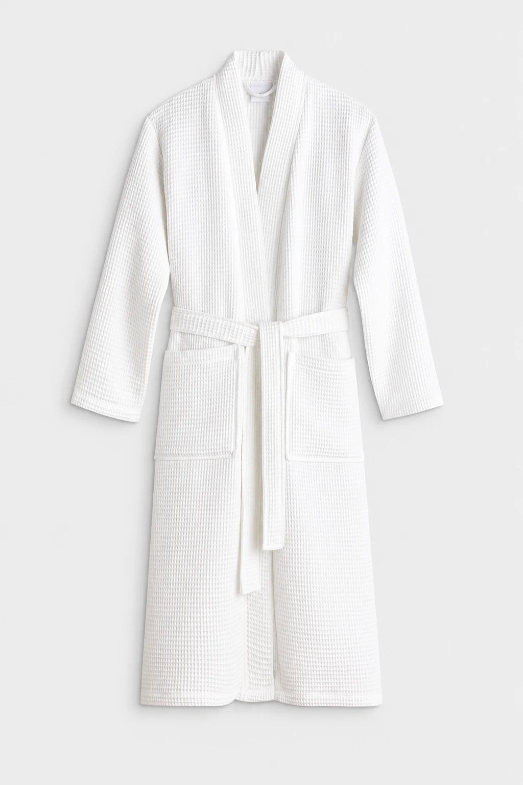 White Waffle Bathrobe for Men & Women – 300 GSM Pure Cotton Kimono Style