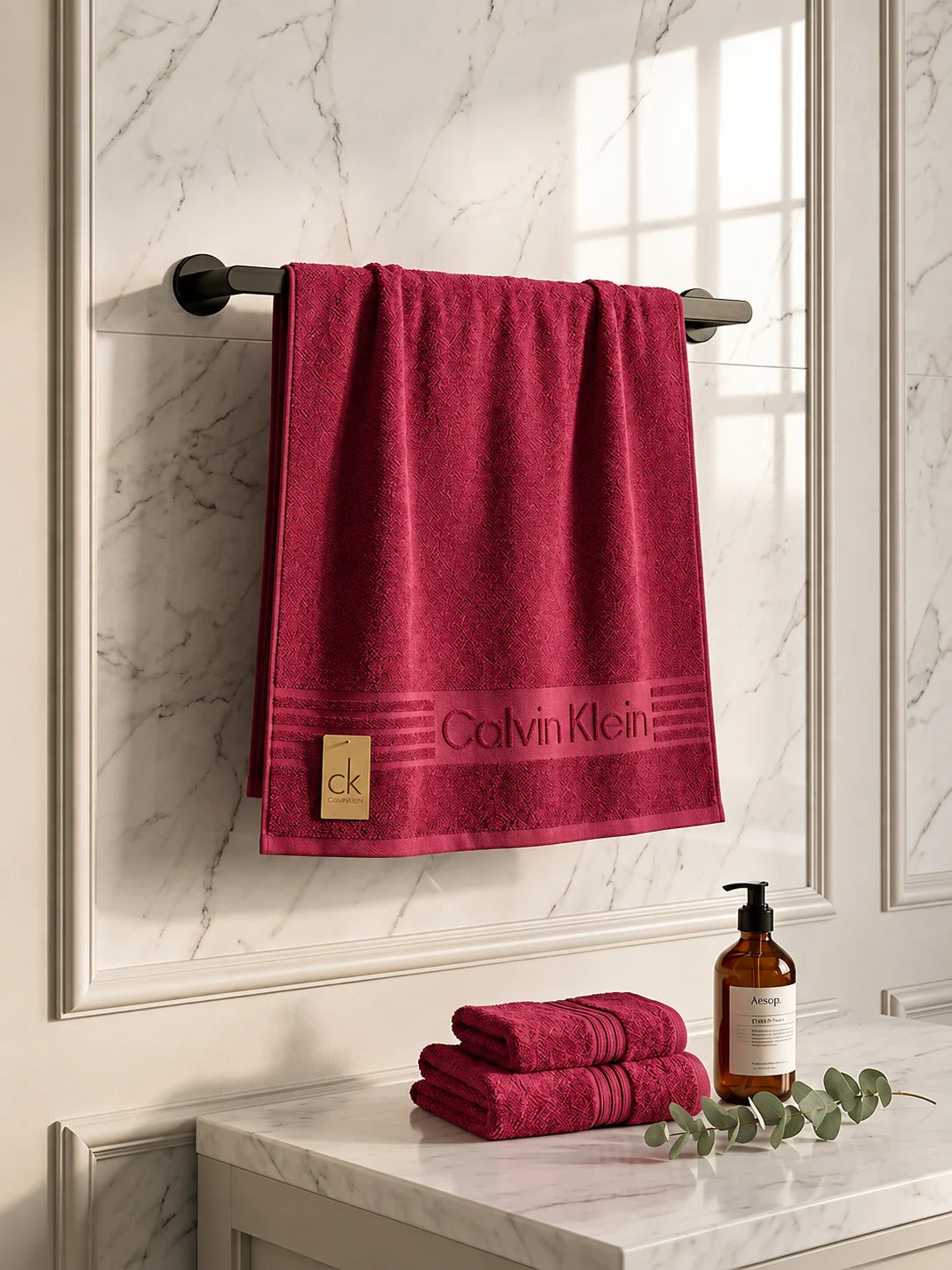 Calvin Klein Pack of 2 Cotton Towel Set – 24 × 48 Inches