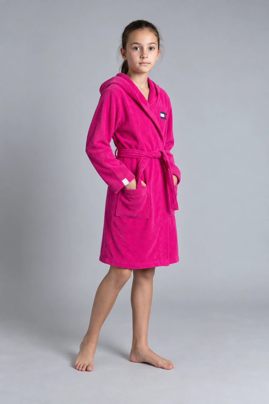 Tommy Hilfiger Kids Bathrobe – Navy & Pink | (Ages 8, 10, 12 & 14 Years)