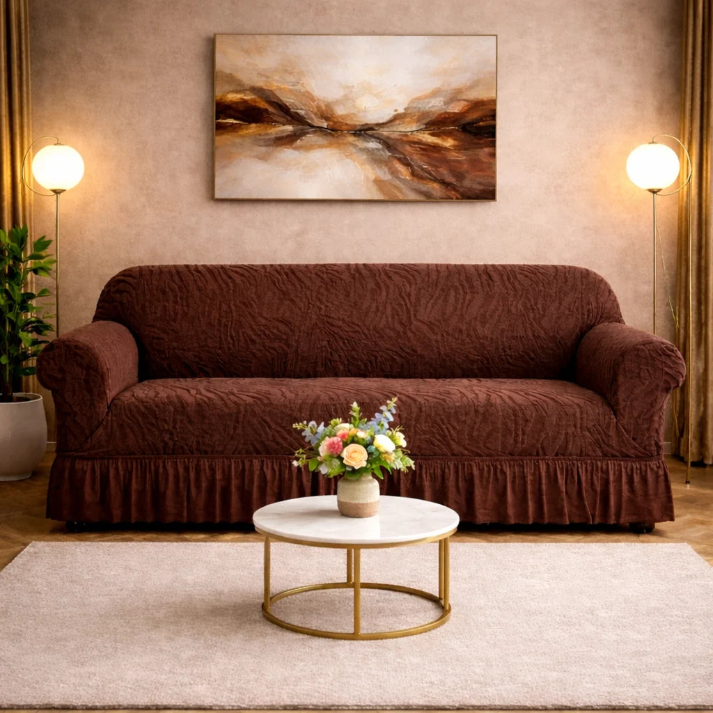 Zebra Stripe Gersey Sofa Covers (Brown)
