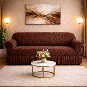 Zebra Stripe Gersey Sofa Covers (Brown)