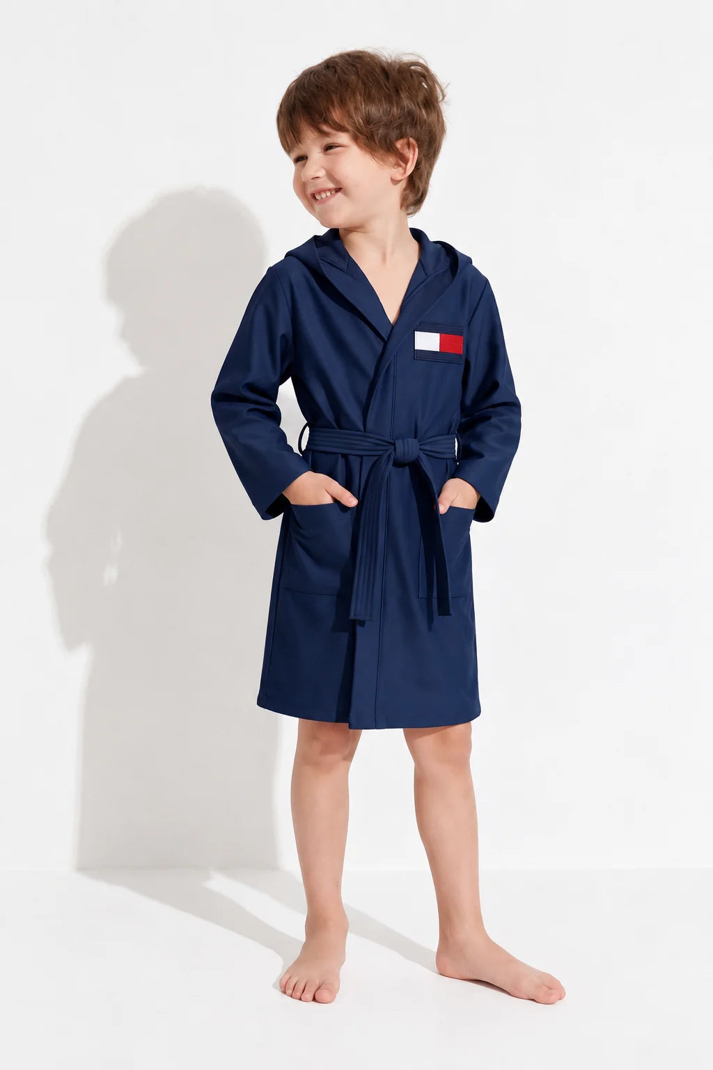 Tommy Hilfiger Kids Bathrobe – Navy & Pink | (Ages 8, 10, 12 & 14 Years)