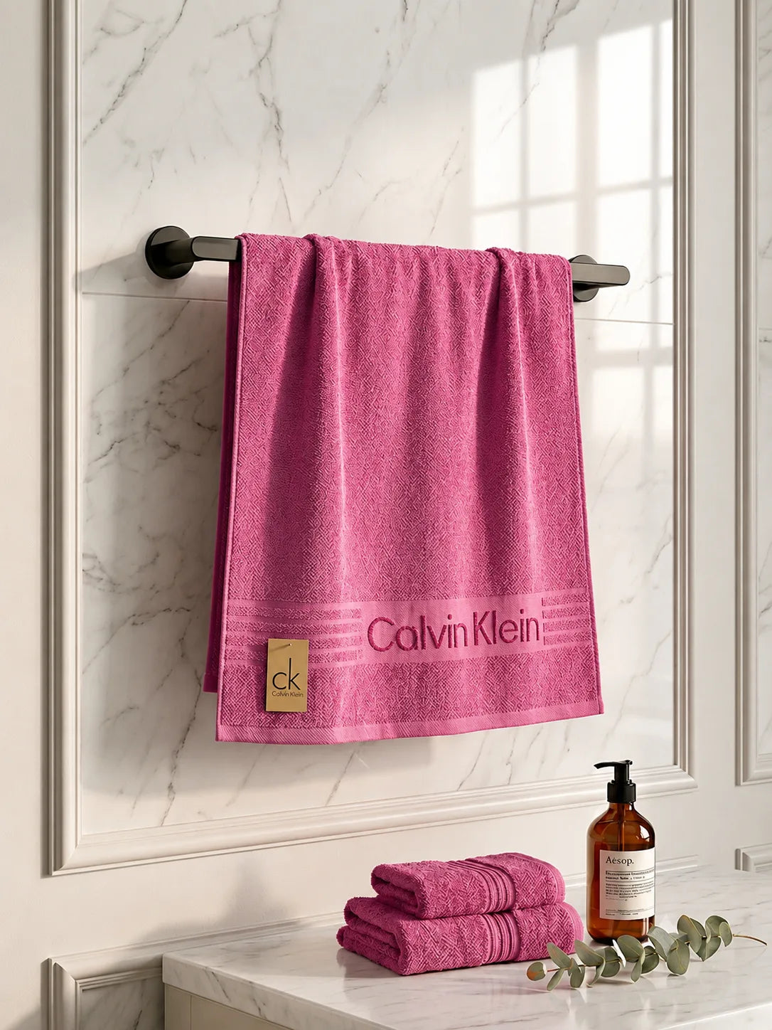 Calvin Klein Pack of 2 Cotton Towel Set – 24 × 48 Inches