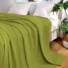 Cotton Thermal Blanket Throws(parrot green)