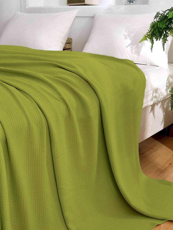 Cotton Thermal Blanket Throws(parrot green)