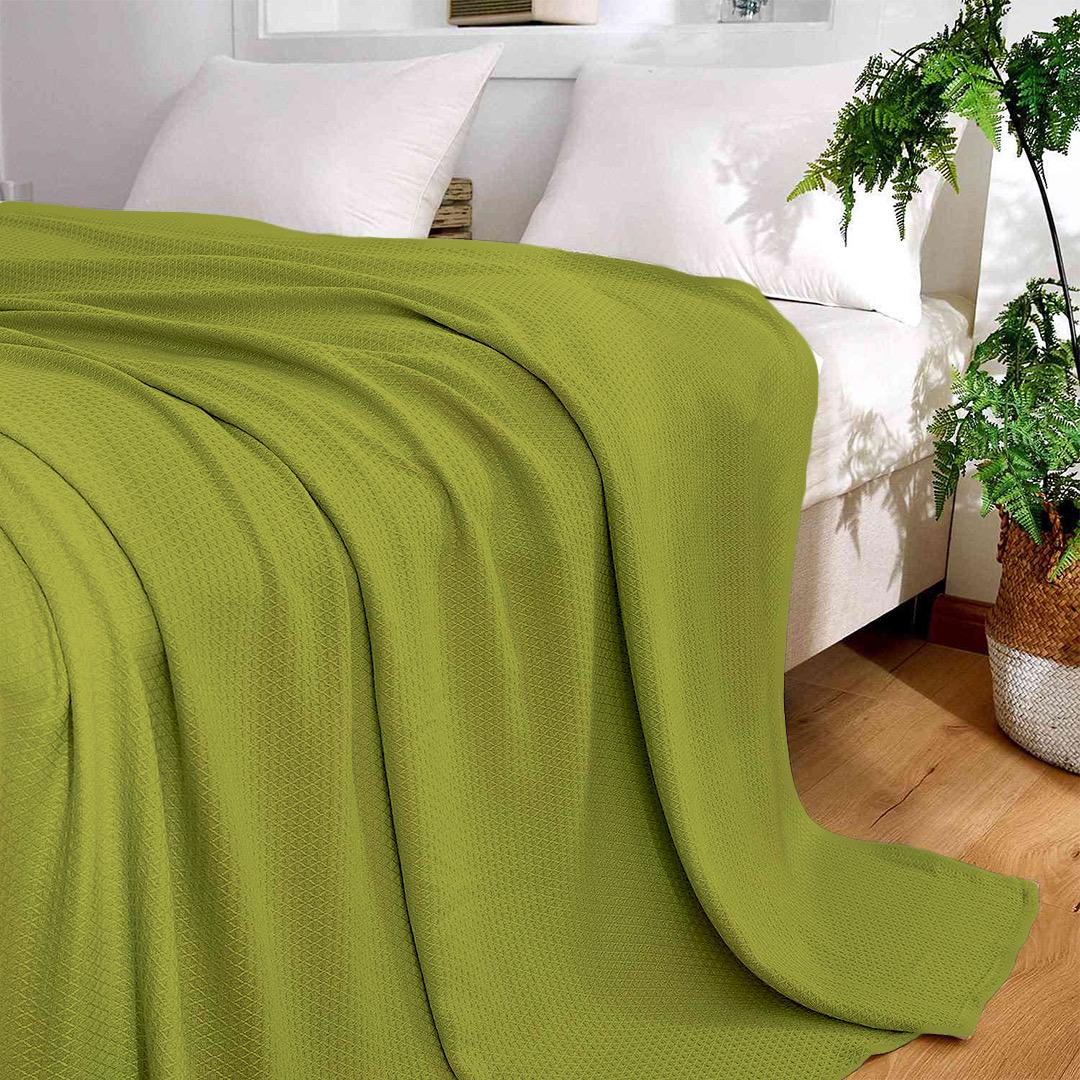Cotton Thermal Blanket Throws(parrot green)