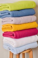 Cotton Thermal Blanket Throws HUNTER GREEN