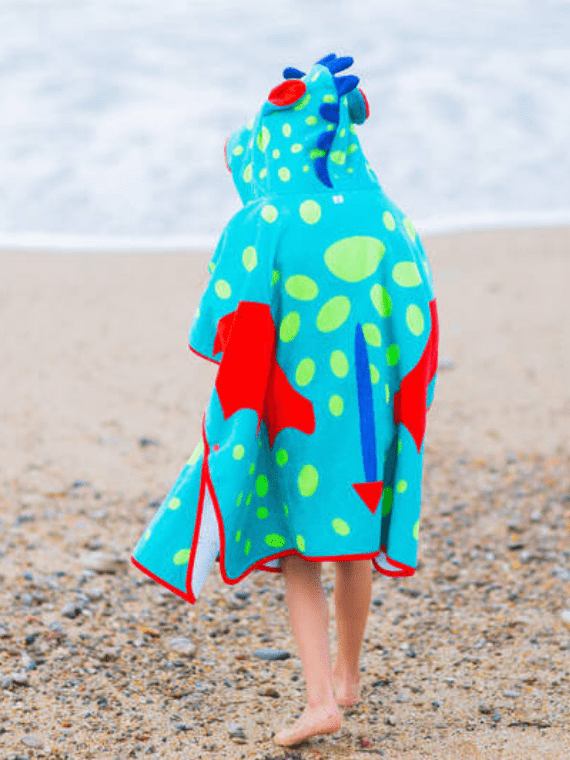 Green Hoodie Towel | Kid Bath Towel | Printed poncho