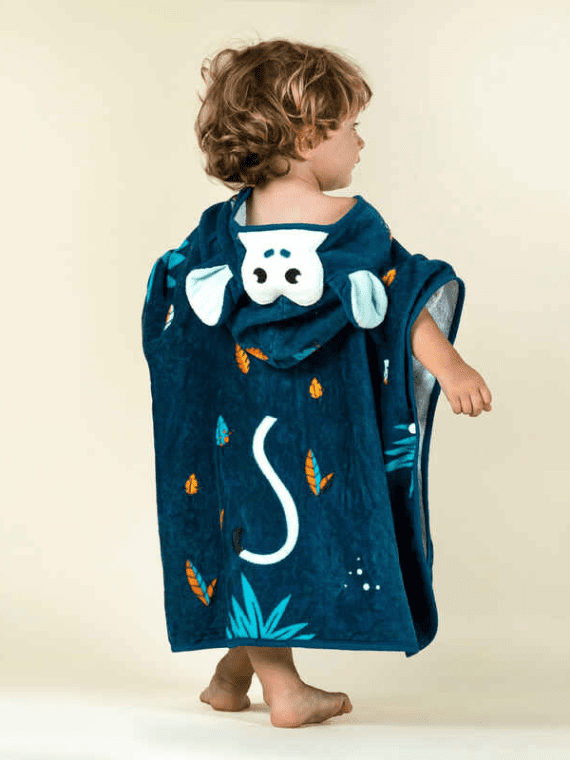 Teal Hoodie Towel | Kid Bath Towel | Printed poncho