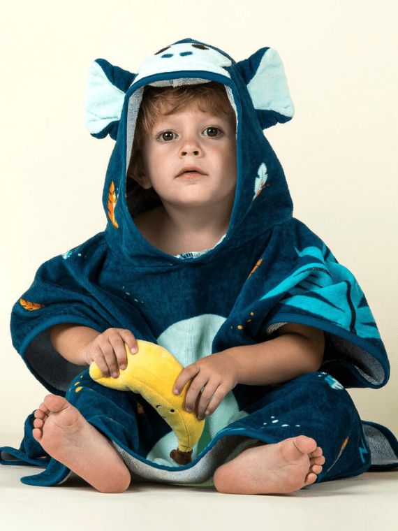 Teal Hoodie Towel | Kid Bath Towel | Printed poncho