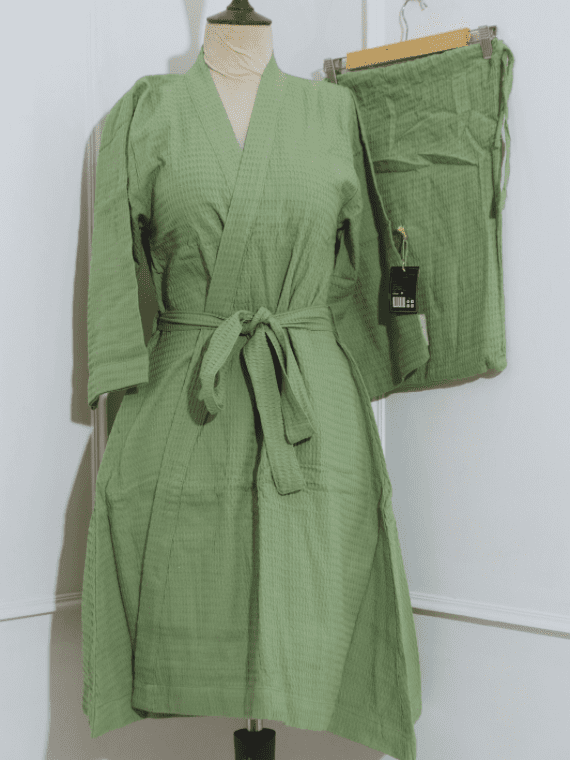Green Waffle Bathrobe