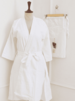White Cotton Bathrobe Set | Unisex | Classic & Soft