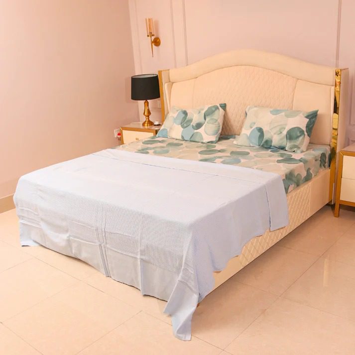 Blue Cozy Cotton Thermal Blanket by Sonex Textile – Soft & Breathable, All-Season Comfort