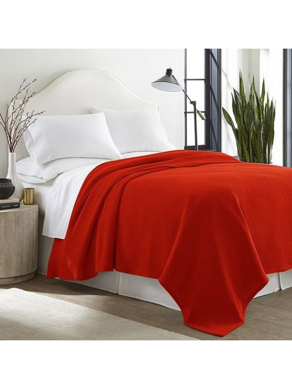 Red Cozy Cotton Thermal Blanket by Sonex Textile – Soft & Breathable, All-Season Comfort singel bed