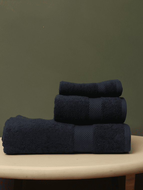 Navy Blue Diamond Towel Set | 3-Pcs | ST-306
