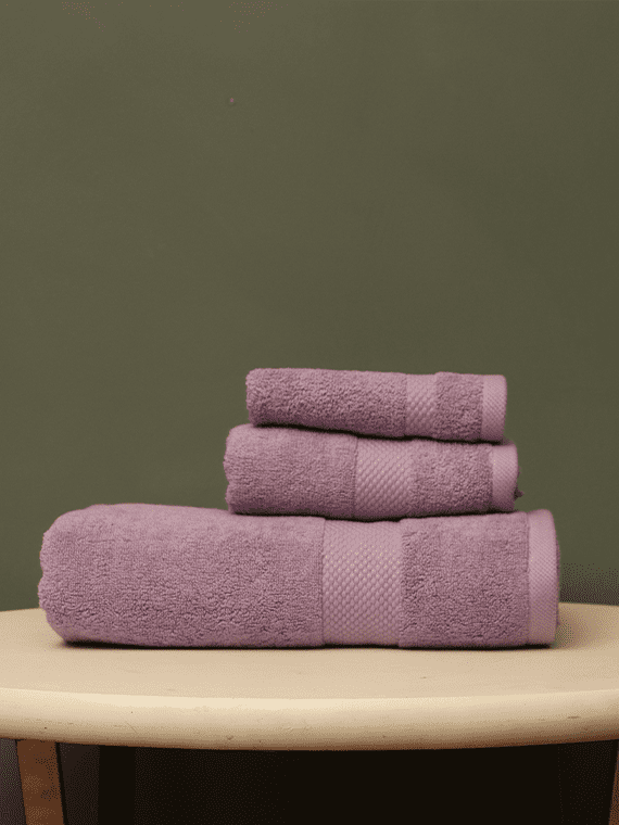 Purple  Diamond Towel Set | 3-Pcs | ST-3011