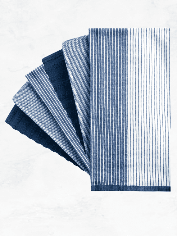 Export Quality Flat & Terry Kitchen Towel | Navy Blue Kitchen Towel