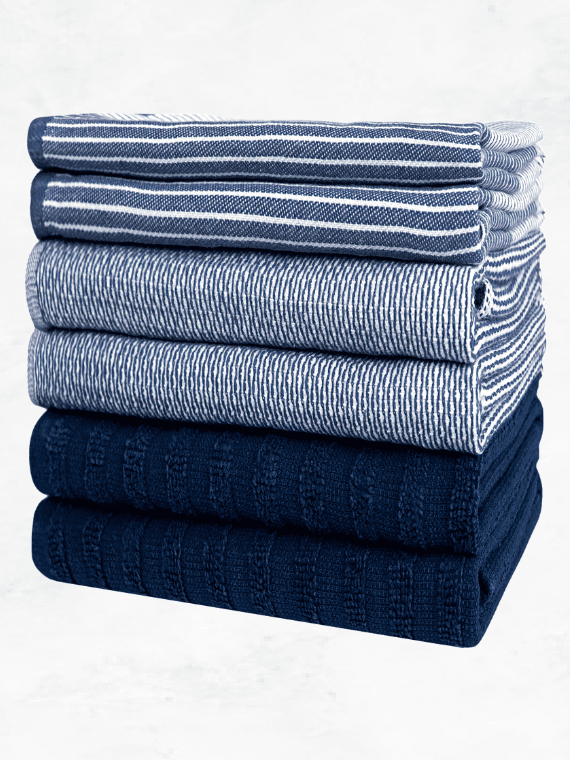 Export Quality Flat & Terry Kitchen Towel | Navy Blue Kitchen Towel