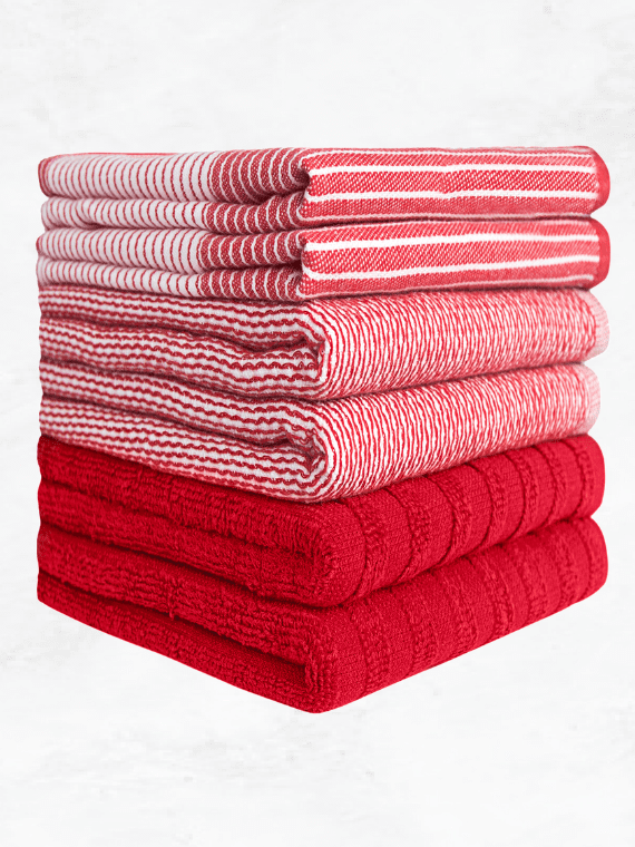 Export Quality Flat & Terry Kitchen Towel Brown | Red Kitchen kitchen