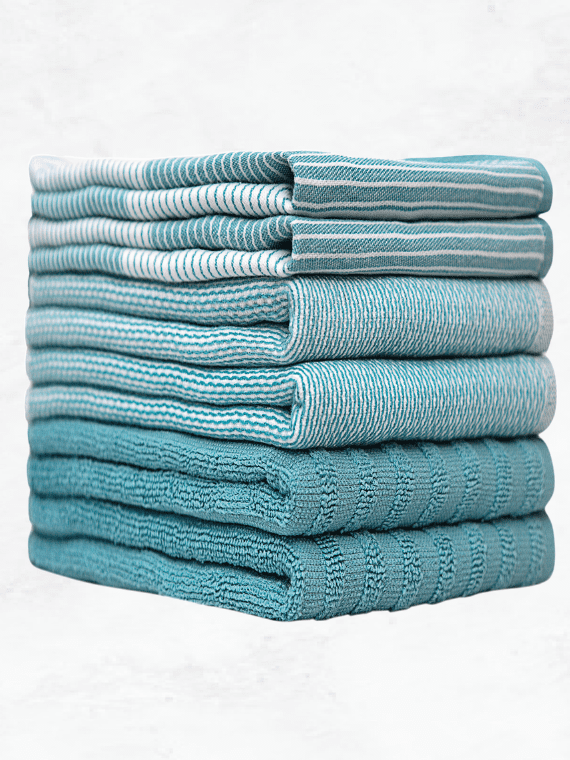 Export Quality Flat & Terry Kitchen Towel | Teal Kitchen Towel