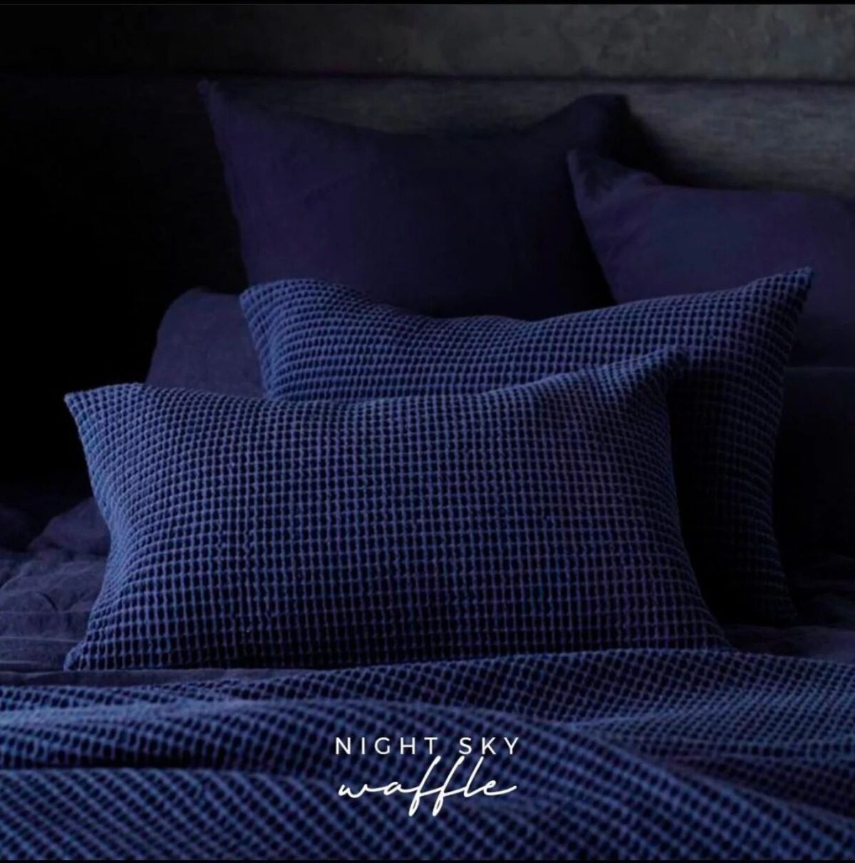 NAVY Cotton Waffle Weave King Size Blanket | Lightweight | Breathable | Summer | AC Comforter