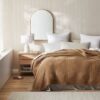 Beige Cotton Waffle Weave King Size Blanket | Lightweight | Breathable | Summer | AC Comforter