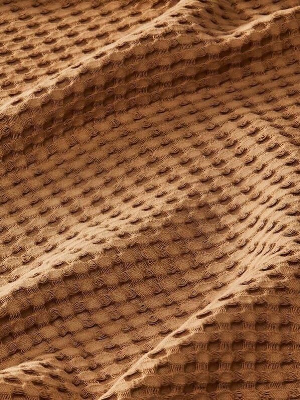 Beige Cotton Waffle Weave King Size Blanket
