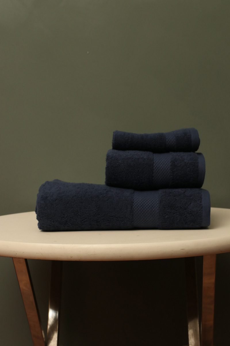 Navy Blue Diamond Towel Set | 3-Pcs | ST-306