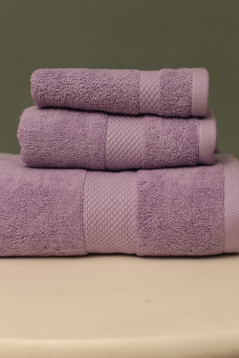 Purple  Diamond Towel Set | 3-Pcs | ST-3011
